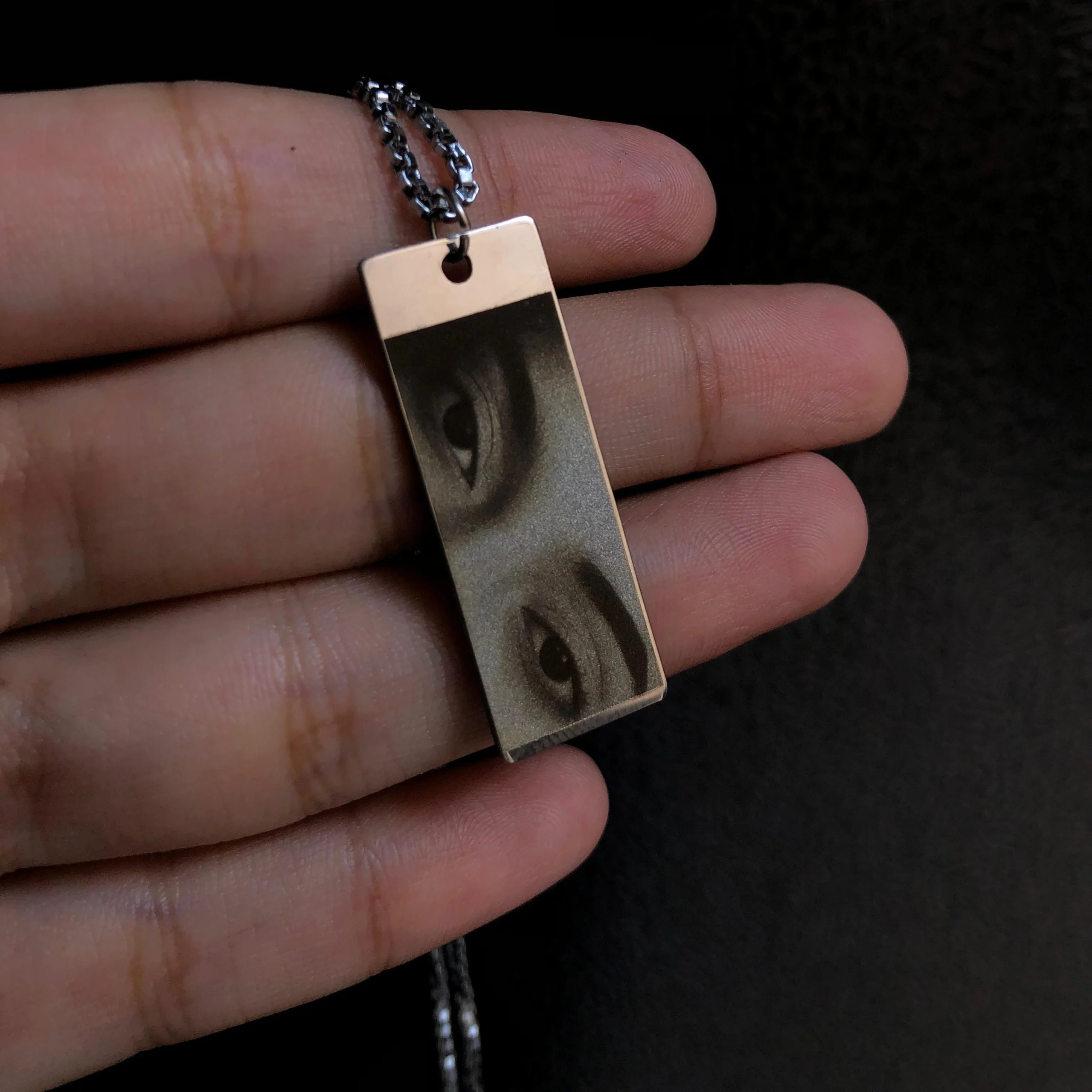 Engraved Female Eye Locket