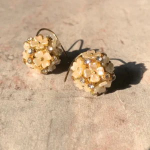 3D Floral Crystal Hook Earrings